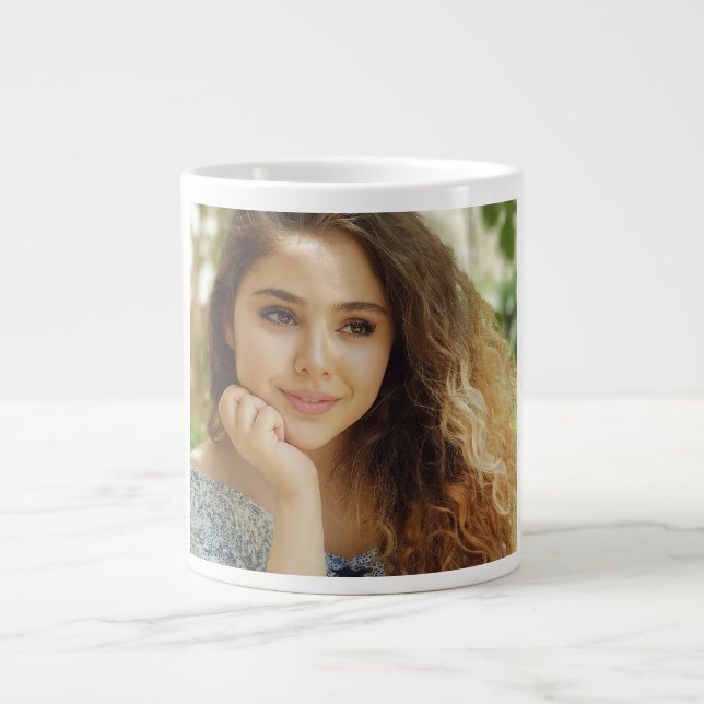 Caneca De Café Grande Simple and Chic Personalized Photo (Frente)