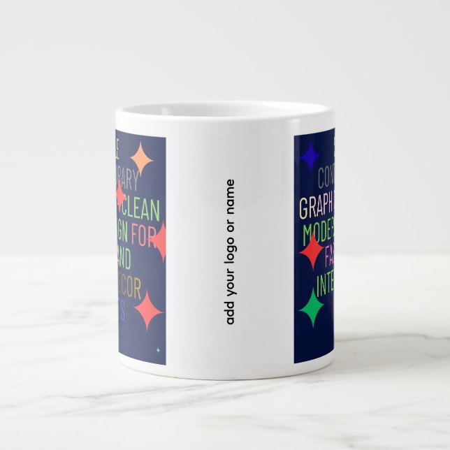 Caneca De Café Grande Simple Contemporary Graphic (Frente)