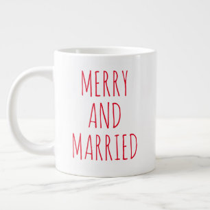 Caneca De Café Grande Simples fazenda moderna "Feliz e casada"