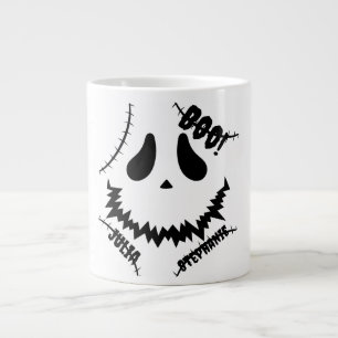 Caneca De Café Grande Simples Feliz Halloween Boo Família e Amigos Nome