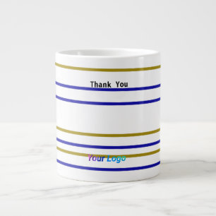 Caneca De Café Grande Simples obrigado elegante seu elegante personaliza