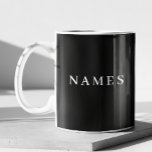 Caneca De Café Grande Simples Preto Personalizado Adicionar Seu Nome Ele<br><div class="desc">Simples Preto Personalizado Adicione Seu Nome Design Elegante para Qualquer Um.</div>