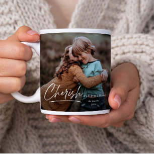 Caneca De Café Grande Simples Script 2 Foto Férias de Natal