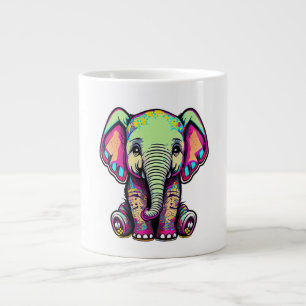 Caneca De Café Grande Simulação digital do lindo bebê elefante