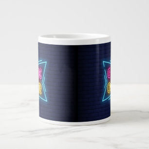 Caneca De Café Grande Sinal de GAME OVER de néon simulado legal