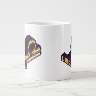 Caneca De Café Grande Sinal de Libra e Design de Texto