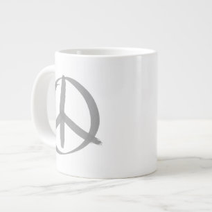 Caneca De Café Grande Sinal de paz da cinza
