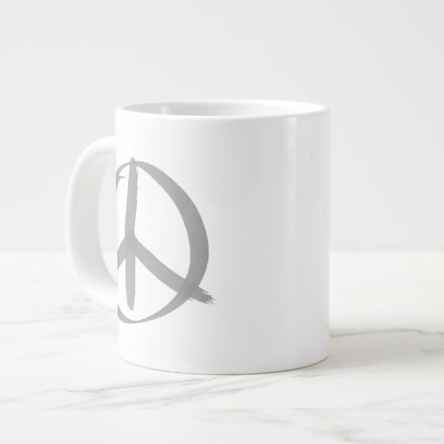 Caneca De Café Grande Sinal de paz da cinza (Frente Esquerda)