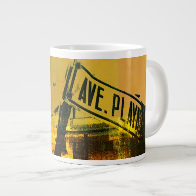 Caneca De Café Grande Sinal de rua (Frente Esquerda)