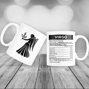 Caneca De Café Grande Sinal de Virgo Zodiac com Fatos Nutricionais,