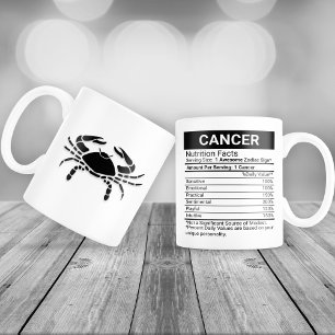 Caneca De Café Grande Sinal de Zodíaco do cancer com Fatos Nutricionais,