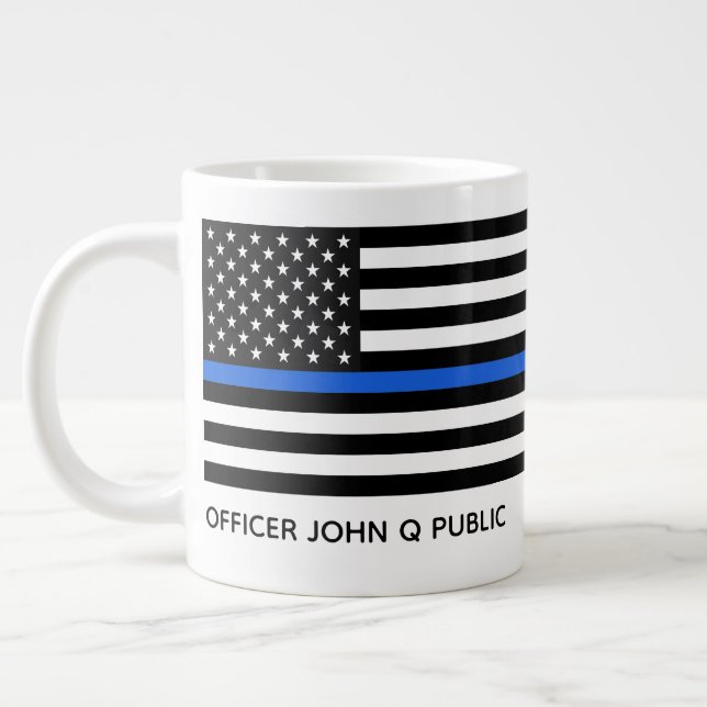 Caneca De Café Grande Sinalizador Americano de Linha Azul Fino Personali (Esquerda)