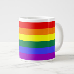 Caneca De Café Grande Sinalizador do Orgulho Arco-Íris Jumbo Mug
