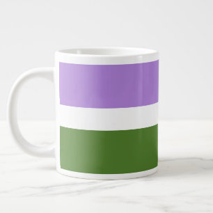 Caneca De Café Grande Sinalizador do Orgulho Genderqueer do SlipperyJoe 
