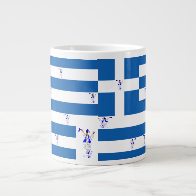 Caneca De Café Grande Sinalizador / Evzone / Mug / Grego (Frente)