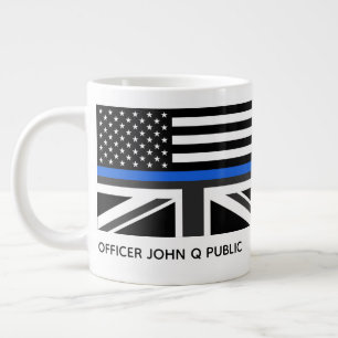 Caneca De Café Grande Sinalizador Personalizado Da Linha Azul Americana