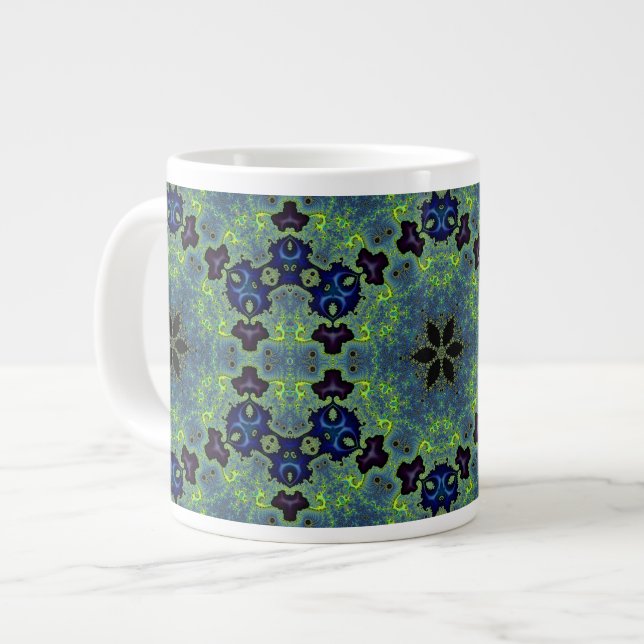 Caneca De Café Grande Sinfonia Fractal Radiante (Frente Esquerda)