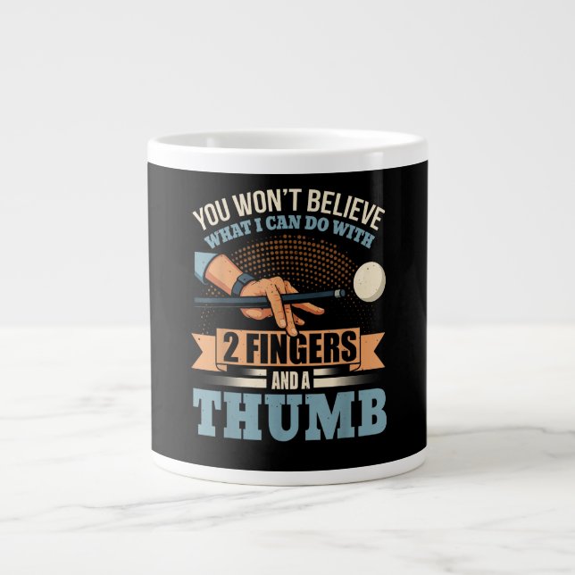 Caneca De Café Grande Sinuca de Bilhar Divertida (Frente)