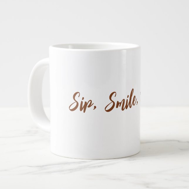 Caneca De Café Grande Sip, Smile, Repete (Frente Esquerda)