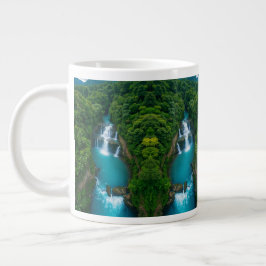 Caneca De Café Grande "Sips by Falls - Cascata Tropical