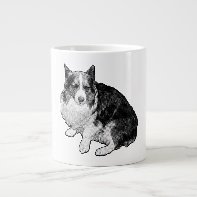 Caneca De Café Grande Sips de Corgi Moon-Dot (Frente)