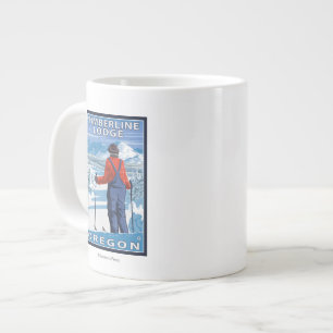 Caneca De Café Grande Skier Admiring - Timberline Lodge, Oregon