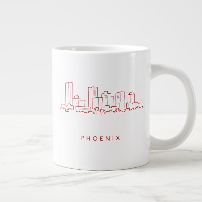 Caneca De Café Grande Skyline da Arizona Phoenix (Direita)