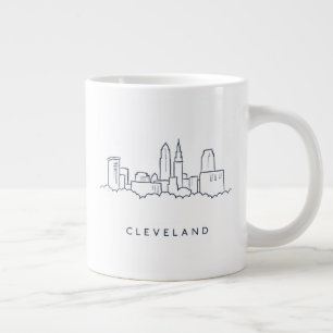 Caneca De Café Grande Skyline de Cleveland Ohio