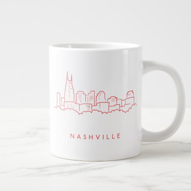Caneca De Café Grande Skyline Nashville (Direita)