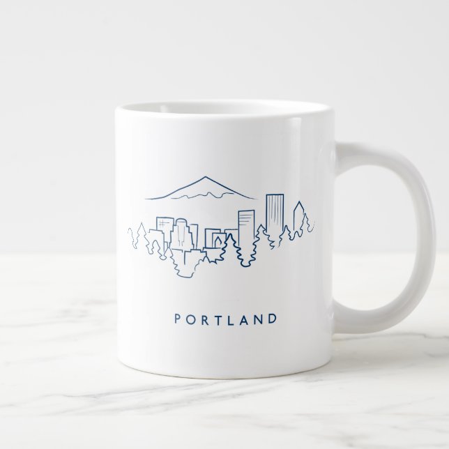 Caneca De Café Grande Skyline Portland (Direita)