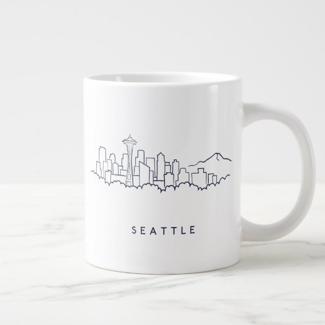 Caneca De Café Grande Skyline Seattle (Direita)