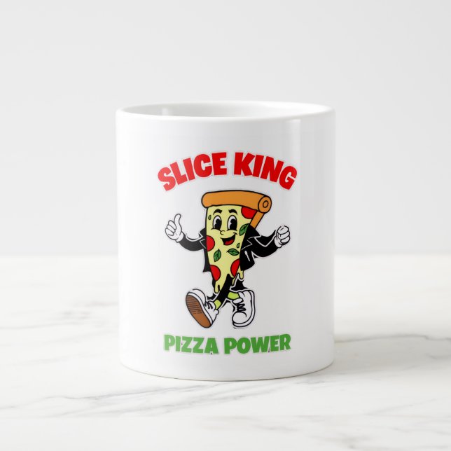 CANECA DE CAFÉ GRANDE SLICE DE PIZZA CAMINANDO (Frente)