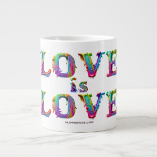 Caneca De Café Grande SlipperyJoe amor é amor gotejando derretendo dinâm