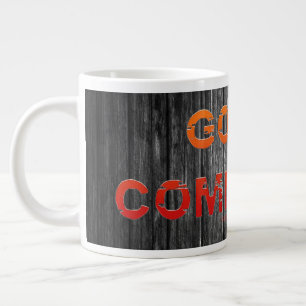 Caneca De Café Grande SlipperyJoe está indo Comando carta laranja vermel