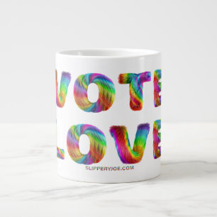 Caneca De Café Grande SlipperyJoe voto amor igualdade pelo arco-íris tex