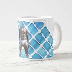 Caneca De Café Grande SlipperyJoe's homem musculoso abdômen definido cue