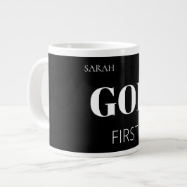 Caneca De Café Grande Slogan de Fé Moderno e Negrito Deus Primeiro