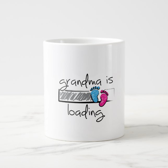 Caneca De Café Grande Slogan grandma is loading. Opa en oma worden. (Frente)