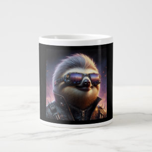 Caneca De Café Grande Sloth Cyberpunk