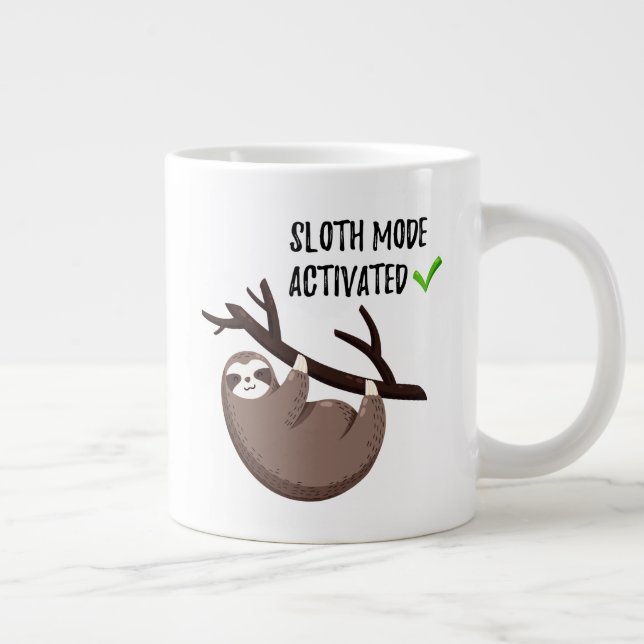 Caneca De Café Grande Sloth Says| Modo Largura Ativado (Direita)