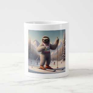 Caneca De Café Grande Sloth Skiing
