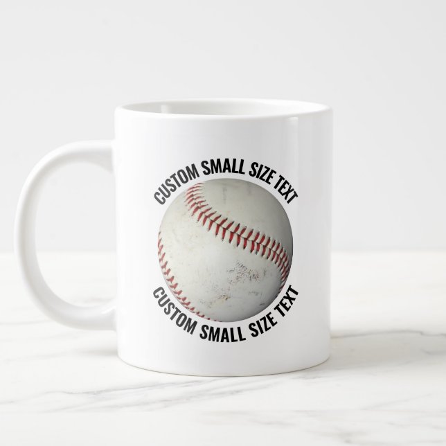 Caneca De Café Grande Small Size Personalized Text Baseball Custom (Esquerda)