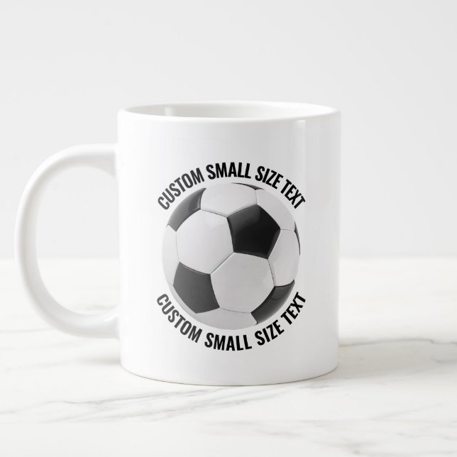 Caneca De Café Grande Small Size Personalized Text Soccer Ball Custom (Esquerda)