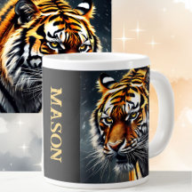 Snarling Tiger Personalize Nome Presente Café