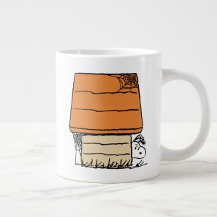 Caneca De Café Grande Snoopy Halloween Spider Web Doghouse