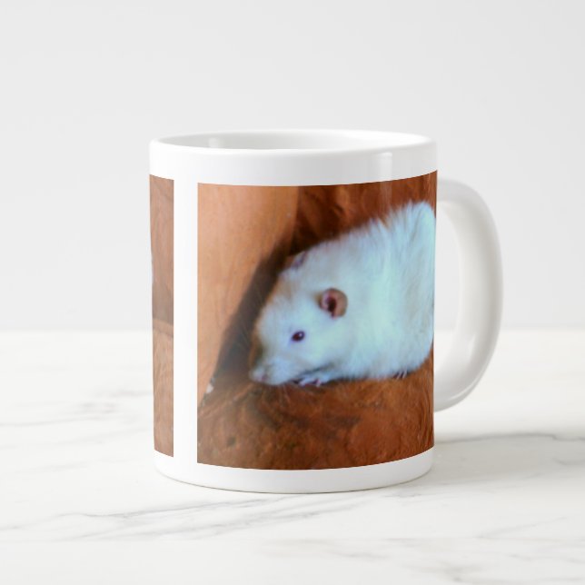 Caneca De Café Grande Snowball White Rat Mug (Frente Esquerda)
