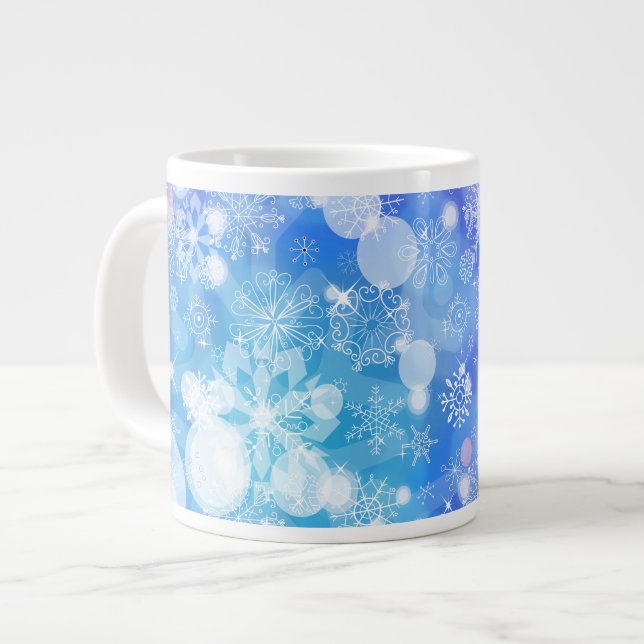 Caneca De Café Grande Snowflake Fantasy (Frente Esquerda)