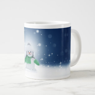 Caneca De Café Grande Snowman de inverno de Natal SlipperyJoe echarme