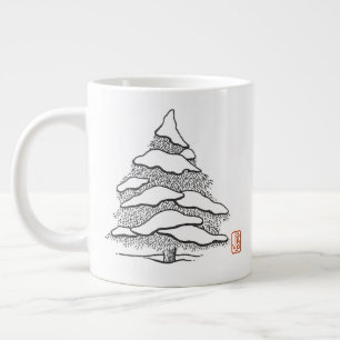 Caneca De Café Grande Snowy Evergreen Hot Cocoa Jumbo Mug
