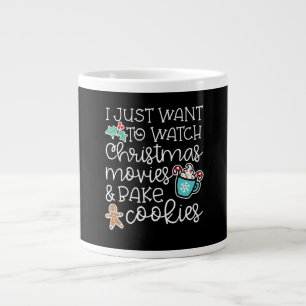 Caneca De Café Grande Só quero ver filmes de Natal Assar Cook Gift